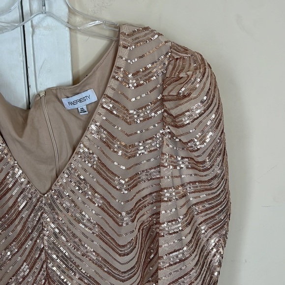 Faeriesty V-Neck Long Sleeve Sequin Cocktail Evening Holiday Dress Size 4XL - Picture 4 of 15